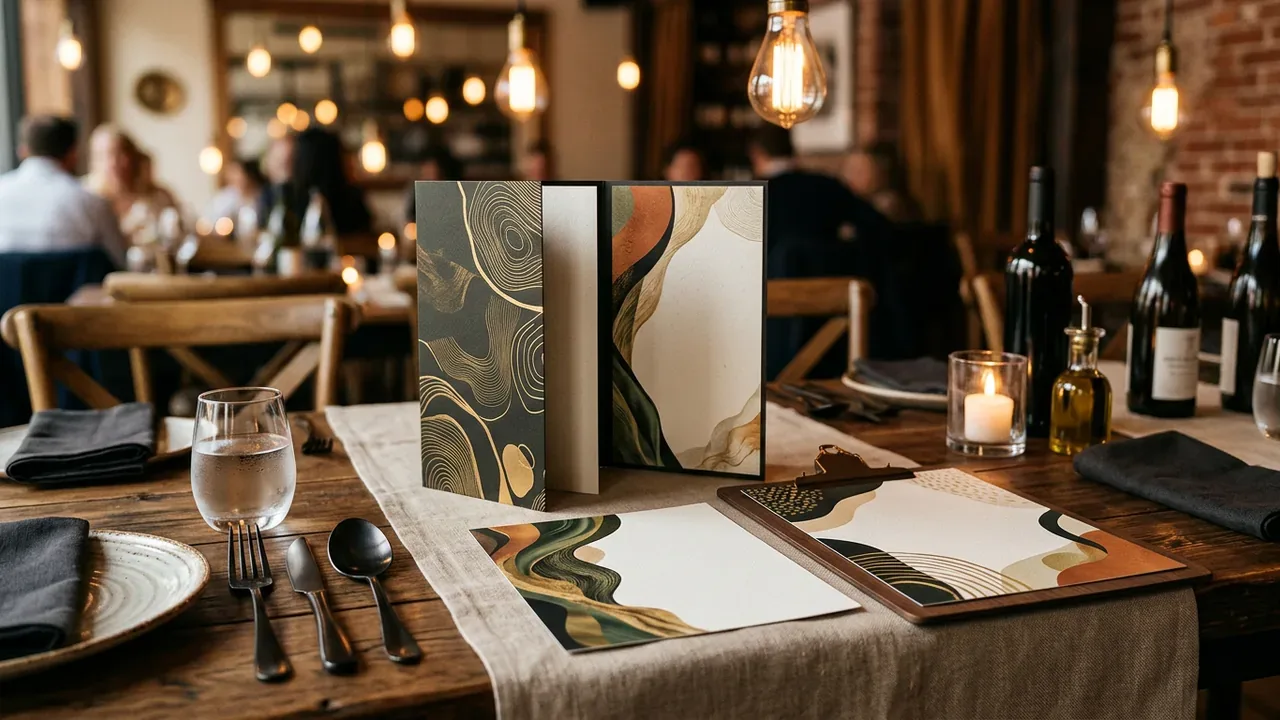 Ilustración editorial: El Impacto del Diseño de Menús Profesionales en las Ventas de Restaurantes Hispanos
